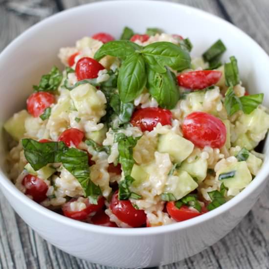 Cool Rice Salad + Yogurt Dressing