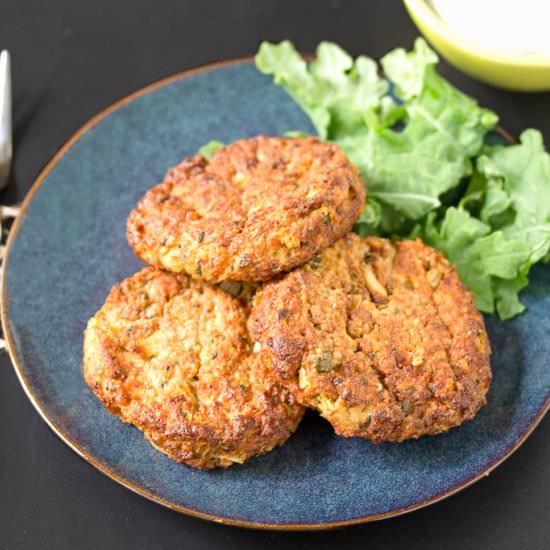 Salmon Patties with Lemon Yogurt Sauce