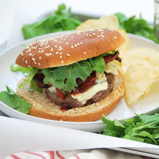 Bison Burgers with Blue Cheese