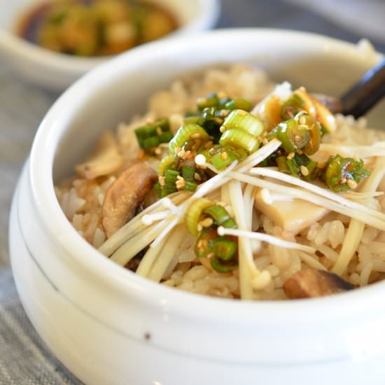 Four Mushroom Hot Stone Pot Rice