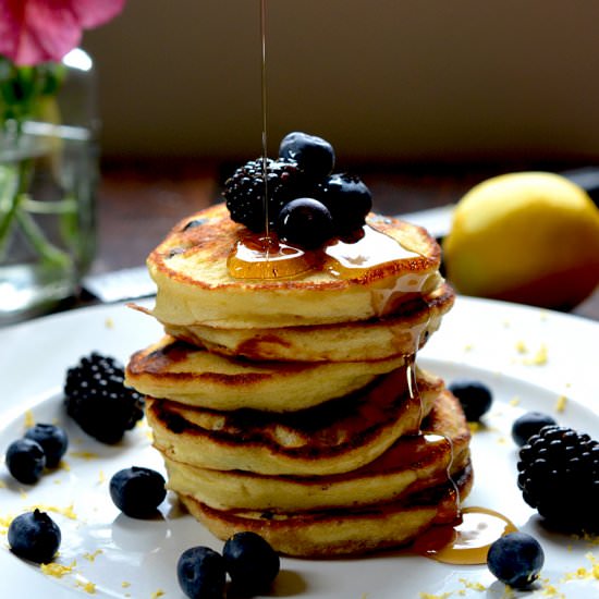 Lemon Blueberry & Ricotta Pancakes