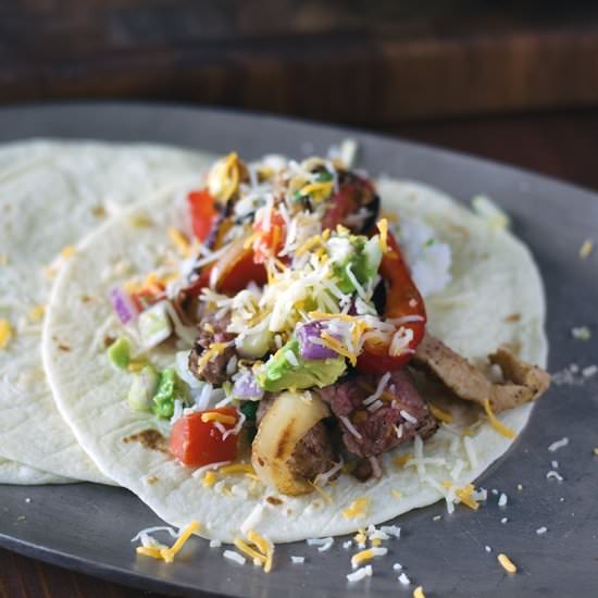 Chicken & Flank Steak Fajitas