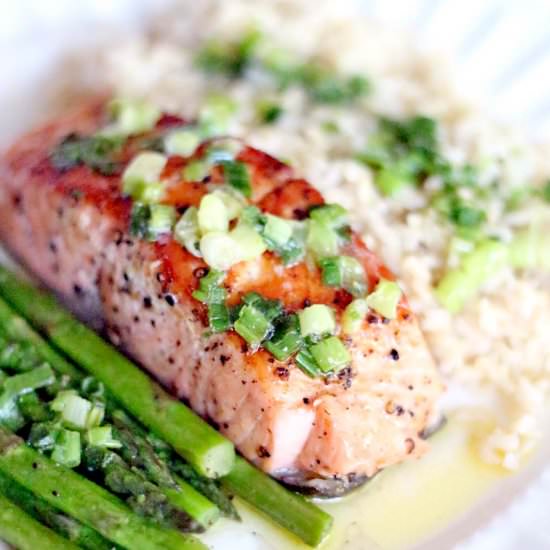Salmon with Scallion Butter