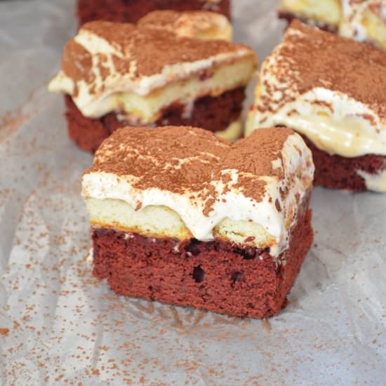 Red Velvet Tiramisu Brownies