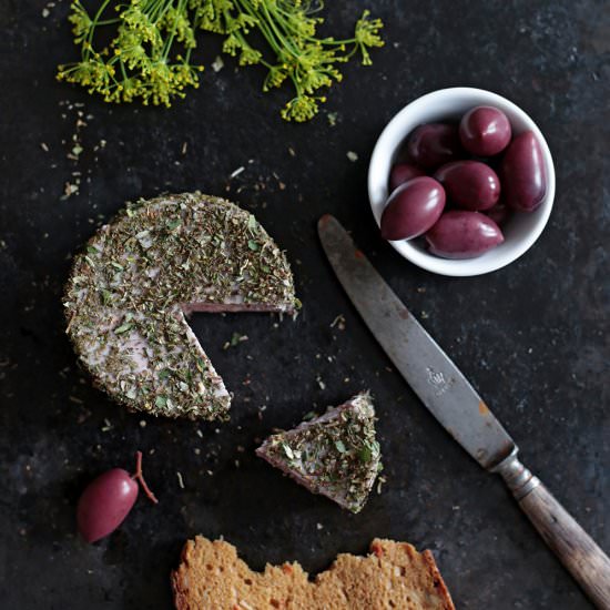 Walnut and Herb Vegan Cheese