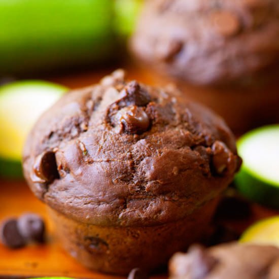 Double Chocolate Zucchini Muffins