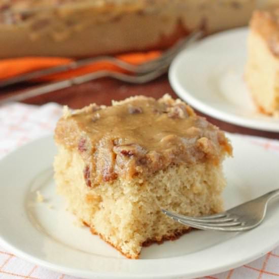 Bourbon Butter Pecan Sheet Cake