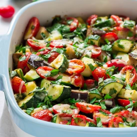 Tomato Eggplant Zucchini Bake