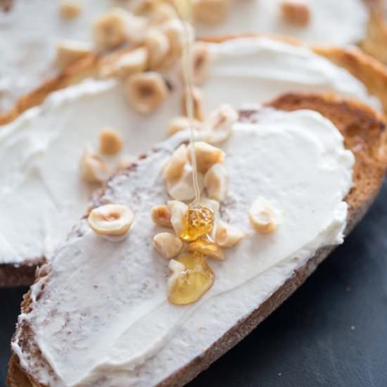 Goat Cheese Honey Bruschetta