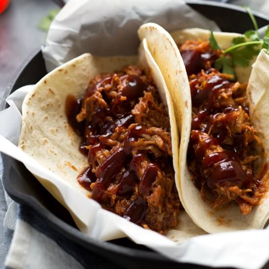 Crockpot BBQ Ranch Chicken Tacos