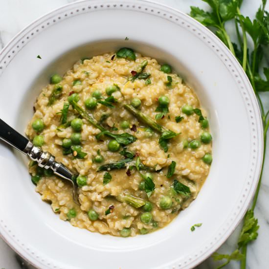 Spring Pea and Asparagus Risotto