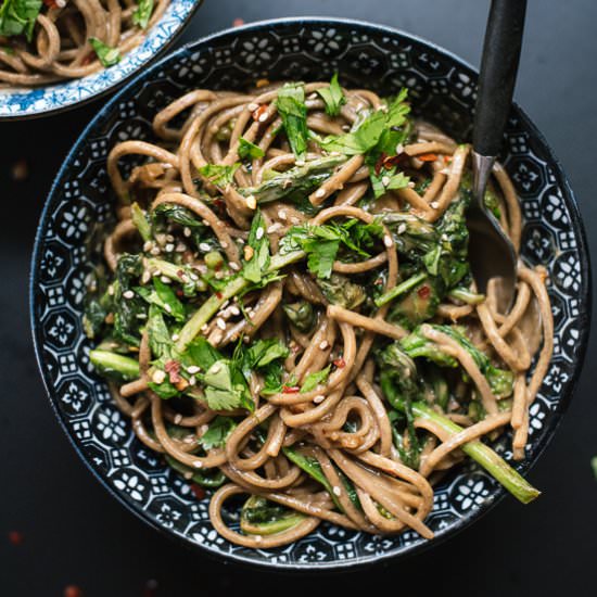Broccoli Rabe Peanut Soba Noodles