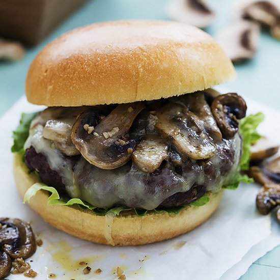 Mushroom Swiss Burgers