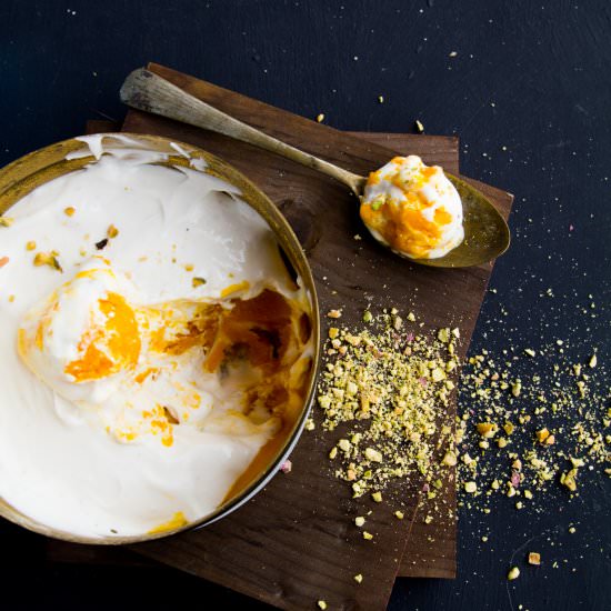 No-Churn Mango Swirl Ice Cream