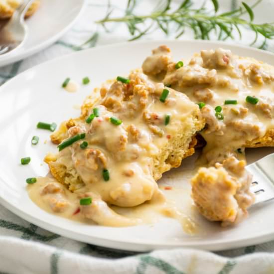 Rosemary Biscuits & Sausage Gravy