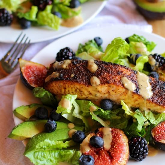 Broiled Salmon and Fig Salad