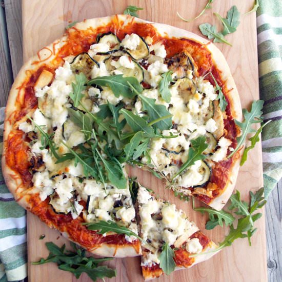 Zucchini Chicken Ricotta Pizza