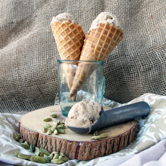 Coffee Walnut Cardamom Ice Cream