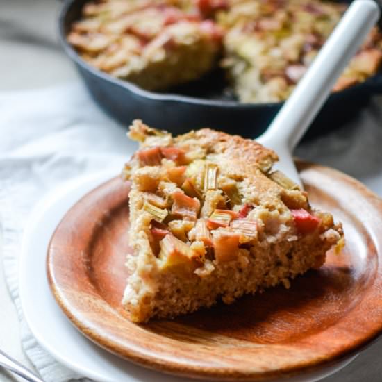 Whole Wheat Skillet Rhubarb Cobbler