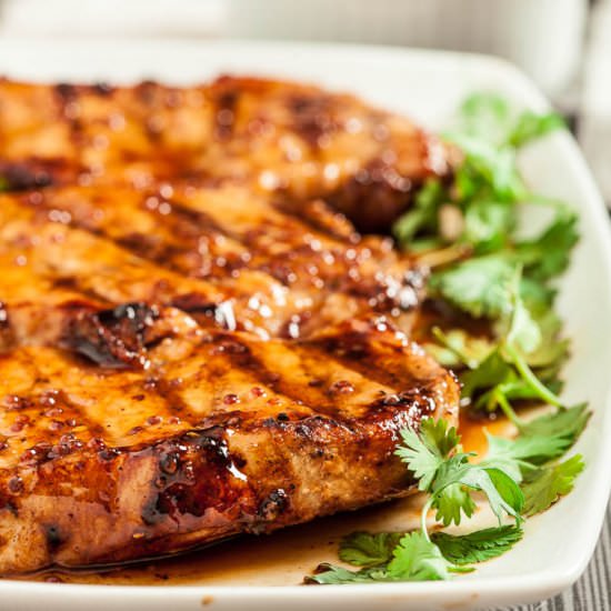 Honey Mustard Grilled Pork Chops