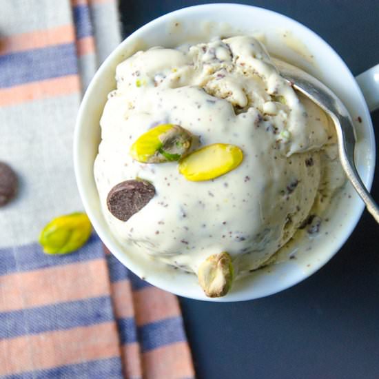 Pistachio chip green tea ice cream