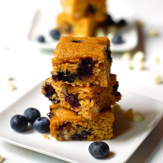 Whole Wheat Blueberry Blondies