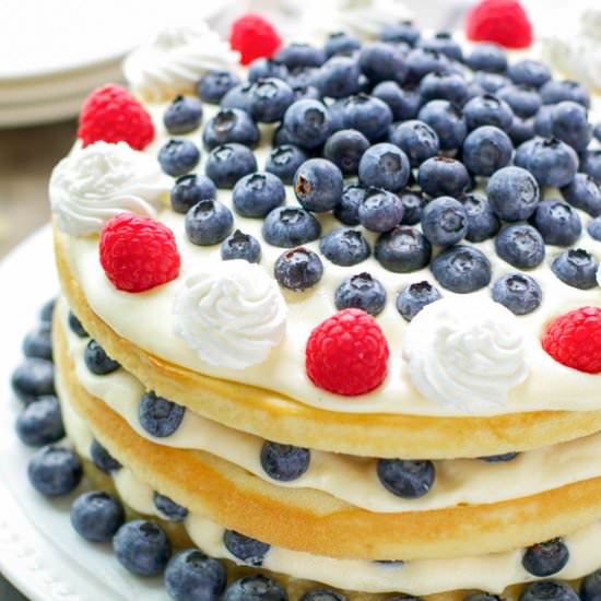 Blueberries and Bavarian Cream Cake