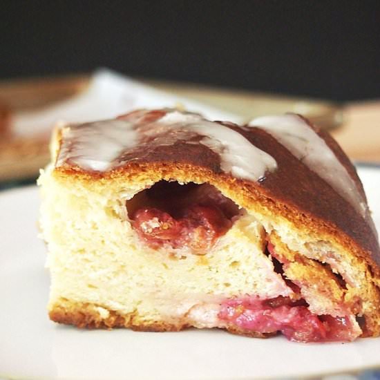 Yeasted Sour Cherry Coffee Cake