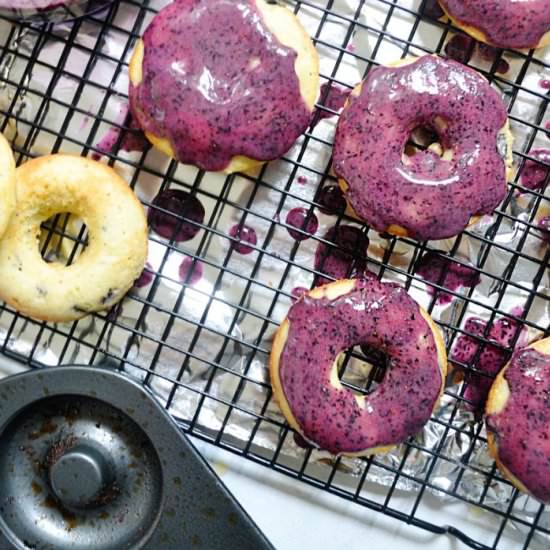 Yogurt Donuts & Blueberry Icing
