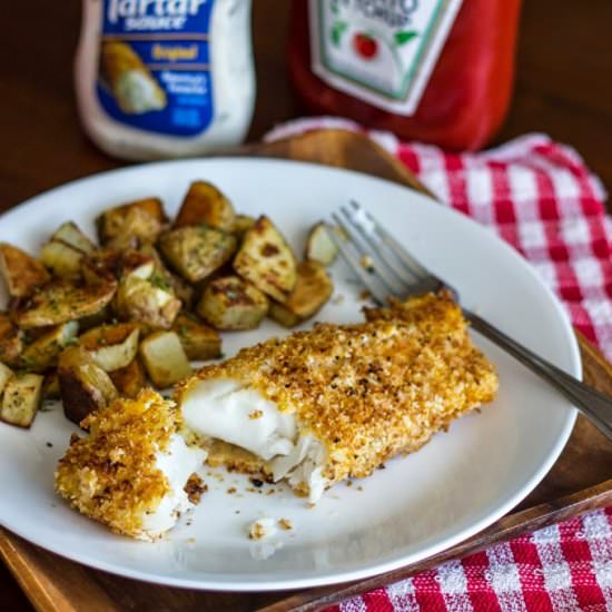 Panko Crusted Crispy Baked Fish