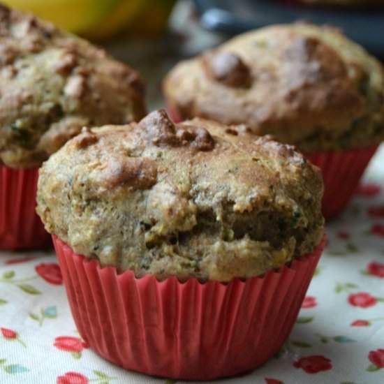 Zucchini Banana Breakfast Muffins
