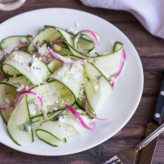Cucumber Salad with Feta Dressing