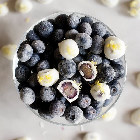 Frozen Chocolate Dipped Blueberries