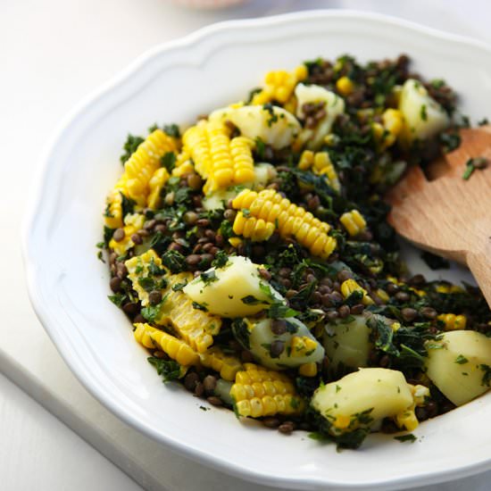 Lentil, Potato and Corn Salad