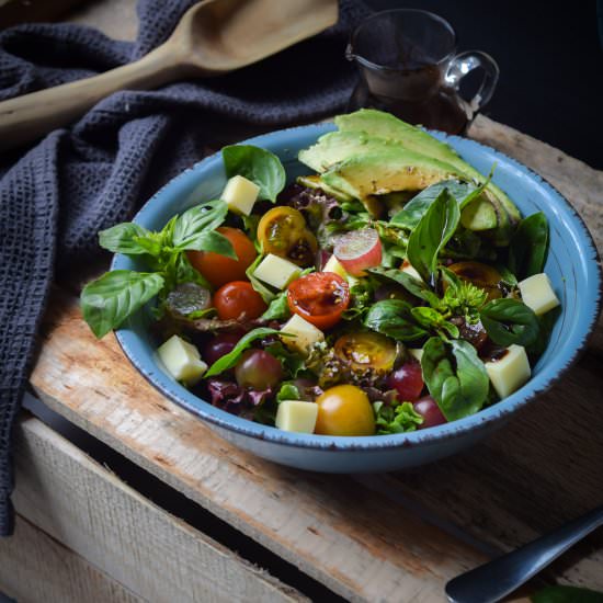 Grape Caprese Salad with Avocado &