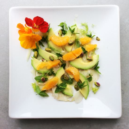 Shaved Fennel Avocado Orange Salad