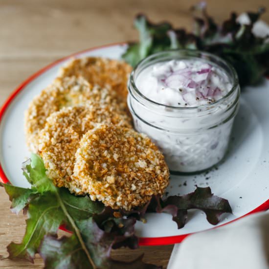 Oven-Fried Green Tomato + Sauce
