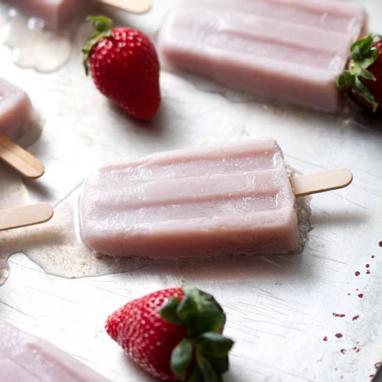 Strawberry Rhubarb Ice Pops