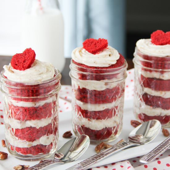 Red Velvet Cupcakes In A Jar