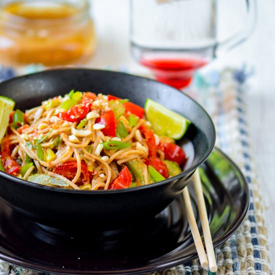 Noodles in Chili-Lime Peanut Sauce