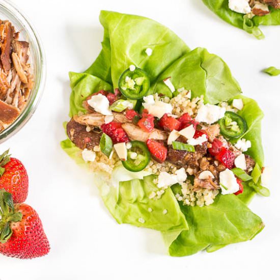 Strawberry Rum Chicken Lettuce Wrap