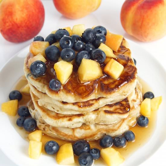 Blueberry Peach Pancakes
