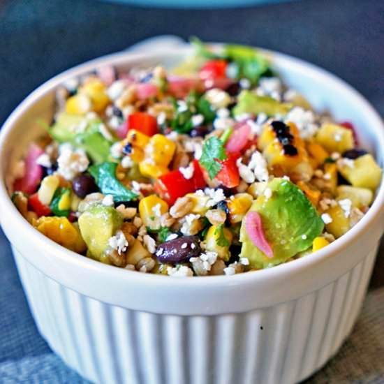 Farro Salad with Pineapple, Avocado