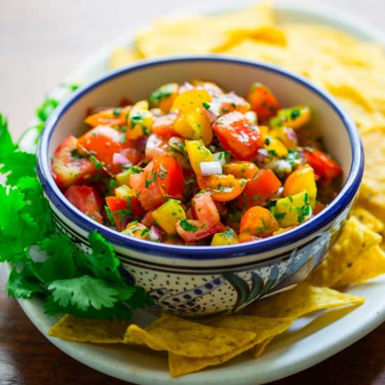 Red and Yellow Tomato Pico de Gallo