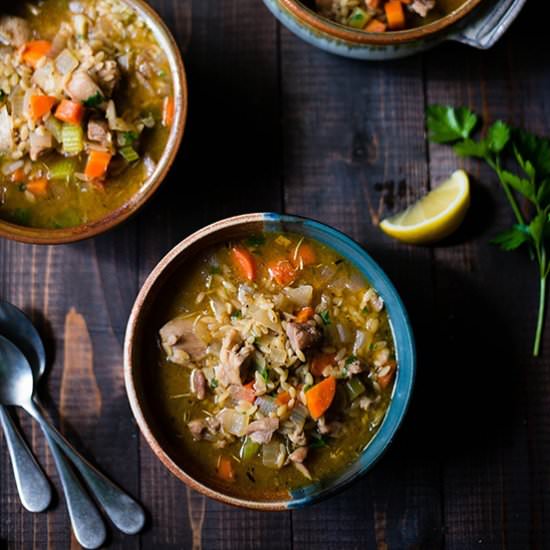 Lemon Chicken Orzo Soup