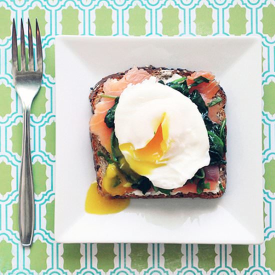 Smoked Salmon, Spinach, Egg Toast