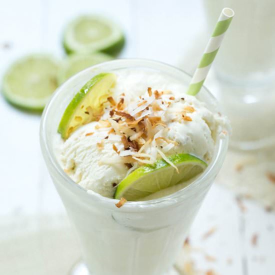 Key Lime Coconut Ice Cream Float