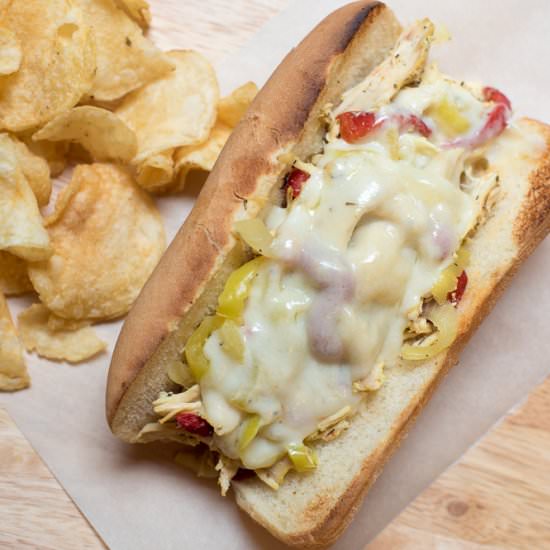 Chicken Philly Cheesesteak Sandwich
