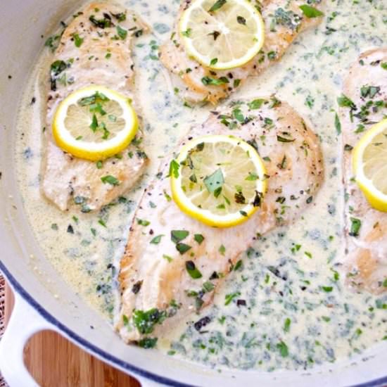 Chicken with Lemon Herb Cream Sauce