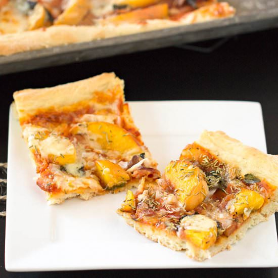 Savory Marinated Peach Pizza